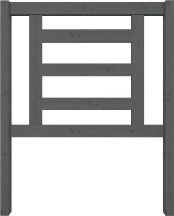 vidaXL Προσκεφαλο κρεβατιού, γκρι, 81x4x100 cm, συμπαγες ξύλο πεύκου