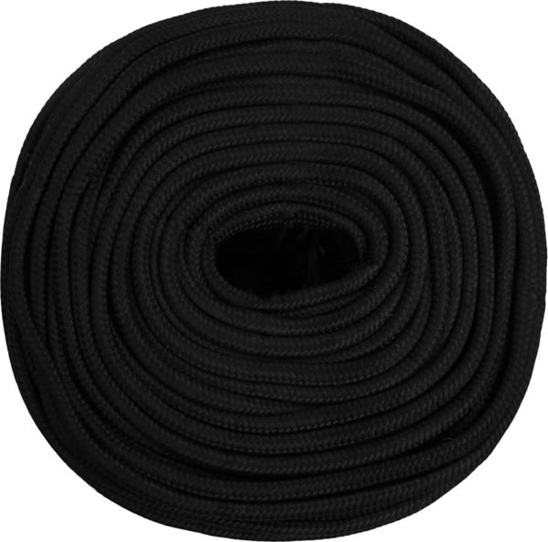 vidaXL vidaXL Linka robocza, czarna, 6 mm, 250 m, poliester