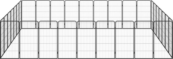 vidaXL vidaXL Kojec dla psa, 32 paneli, czarny, 50x100 cm, stal