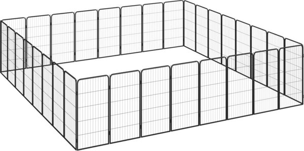 vidaXL vidaXL Kojec dla psa, 32 paneli, czarny, 50x100 cm, stal
