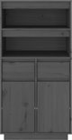 vidaXL Szafka, szara, 60x40x116,5 cm, lite drewno sosnowe