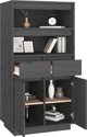 vidaXL Szafka, szara, 60x40x116,5 cm, lite drewno sosnowe