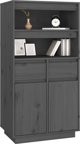 vidaXL Szafka, szara, 60x40x116,5 cm, lite drewno sosnowe