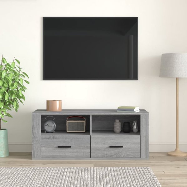 vidaXL Szafka pod telewizor, szary dab sonoma, 100x35x40 cm