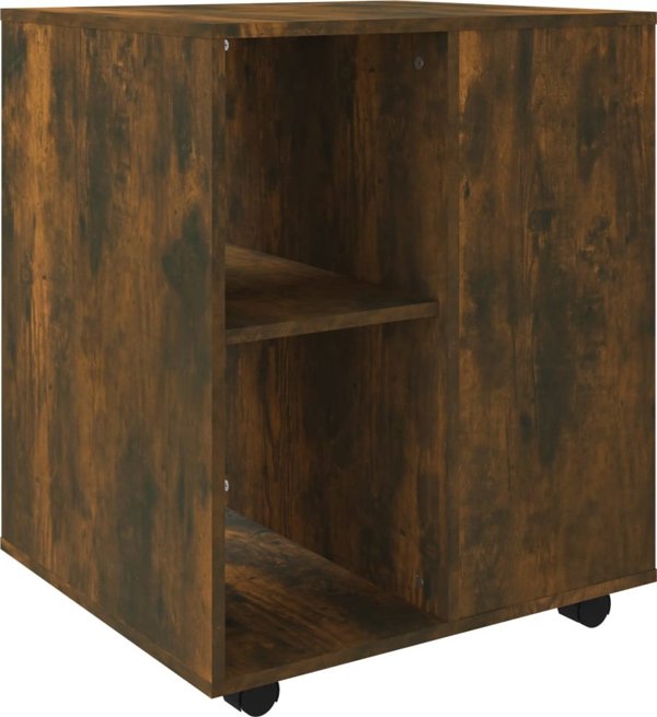 vidaXL Συρταριέρα με ρόδες, καπνισμένο δρυς, 60x53x72 cm