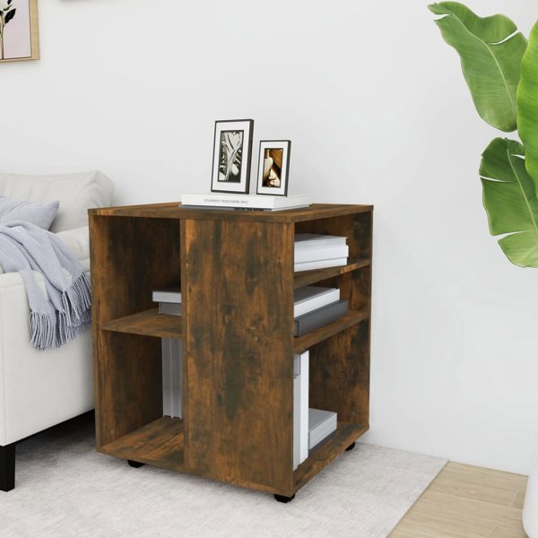 vidaXL Συρταριέρα με ρόδες, καπνισμένο δρυς, 60x53x72 cm