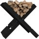 vidaXL Stojak na drewno, czarny, 47x39,5x48 cm, drewno sosnowe