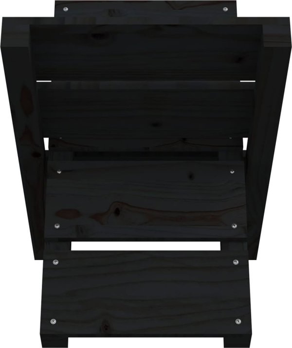 vidaXL Stojak na drewno, czarny, 47x39,5x48 cm, drewno sosnowe