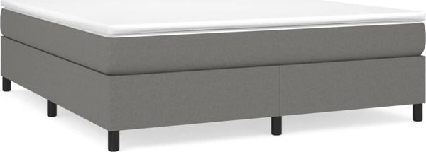 vidaXL Κρεβάτι kontynental με στρώμα, σκούρο γκρι ύφασμα 160x200 εκ