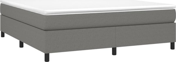 vidaXL Κρεβάτι kontynental με στρώμα, σκούρο γκρι ύφασμα 160x200 εκ