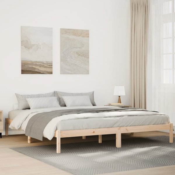 vidaXL Μακρύτερο Κρεβάτι χωρίς Στρώμα, 180x220 εκ, από Καθαρό Πεύκο