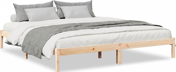 vidaXL Μακρύτερο Κρεβάτι χωρίς Στρώμα, 180x220 εκ, από Καθαρό Πεύκο