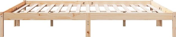 vidaXL Μακρύτερο Κρεβάτι χωρίς Στρώμα, 180x220 εκ, από Καθαρό Πεύκο