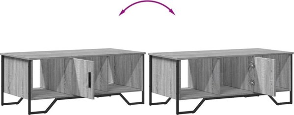 vidaXL Τραπεζάκι Καφετέριας Sonoma Γκρι Δρυς 100x51x40 εκ.