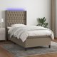 vidaXL Λοιζκό κοντινεντάλ με στρώμα, taupe, 90x190 εκ., ύφασμα