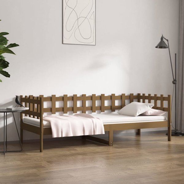 vidaXL Κρεβάτι καθημερινό καφέ 80x200 εκ. από μασίφ πεύκο