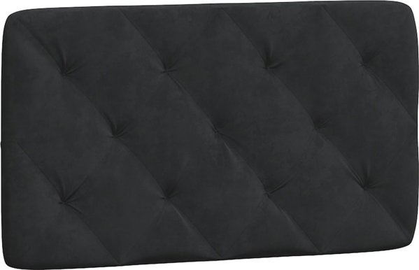 vidaXL Rama κρεβατιού με κεφαλάρι, μαύρη, 90x190 εκ., βελούδινη