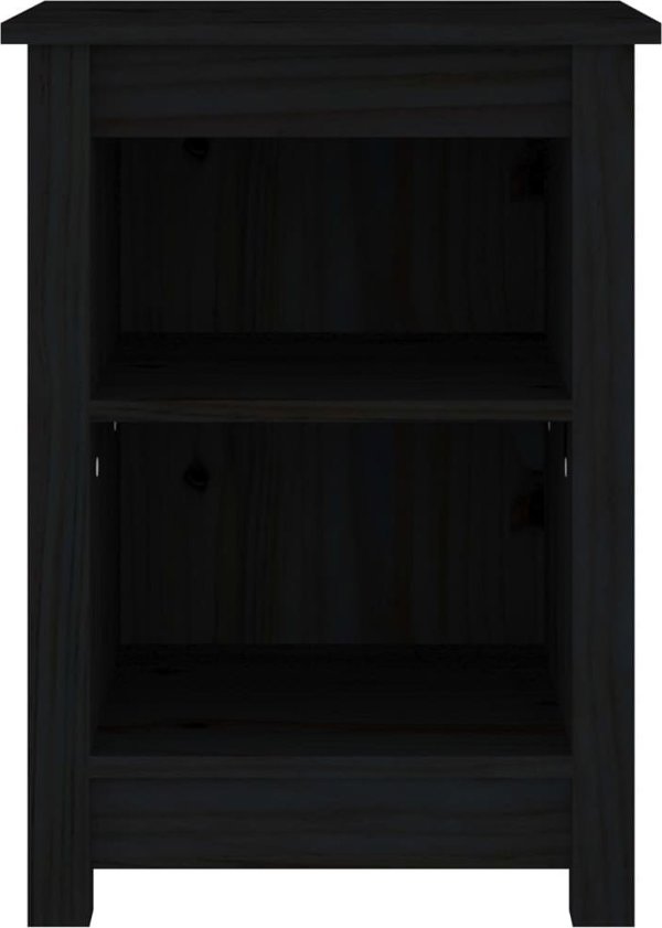 vidaXL vidaXL Szafka nocna, czarna, 40x35x55 cm, lite drewno sosnowe
