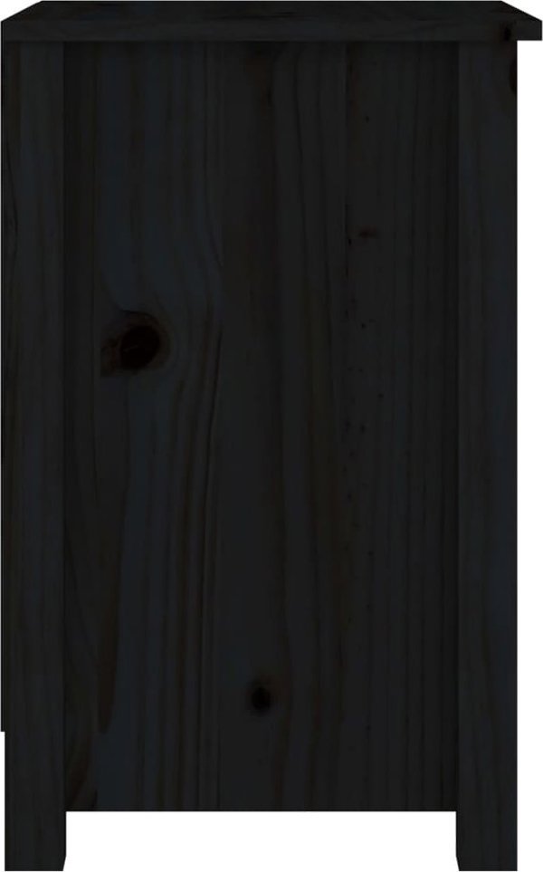 vidaXL vidaXL Szafka nocna, czarna, 40x35x55 cm, lite drewno sosnowe