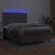 vidaXL Lozko kontynentalne z materacem i LED, szara ekoskora 140x190 cm