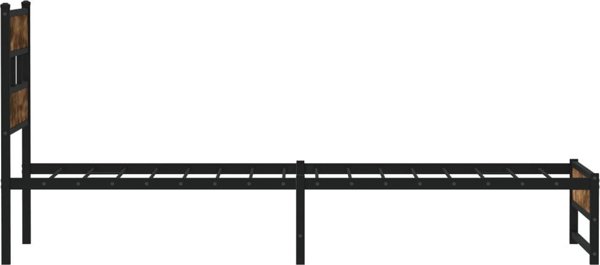 vidaXL Metalowa rama lozka, bez materaca, przydymiony dab, 107x203 cm