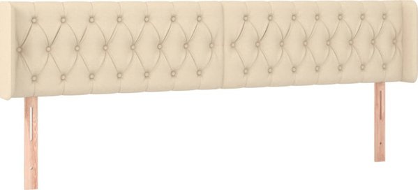 vidaXL Zagloewk uszak, kremowy, 183x16x78/88 cm, tkanina