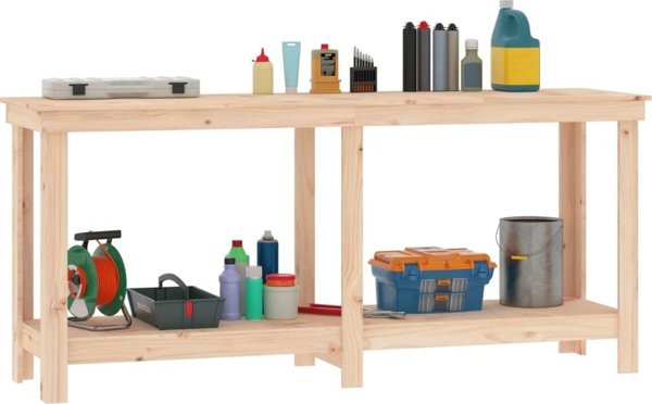 vidaXL Πάγκος εργασίας 180x50x80 εκ., μασίφ ξύλο πεύκου