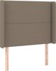 vidaXL Κρεβάτι Υπέρδιπλο με Στρώμα, Taupe, 90x200 εκ., Ύφασμα