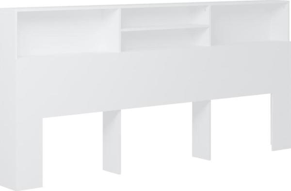 vidaXL Κεφαλάρι κρεβατιού με ράφια, λευκό, 220x19x103,5 εκ.