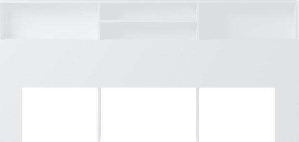 vidaXL Κεφαλάρι κρεβατιού με ράφια, λευκό, 220x19x103,5 εκ.