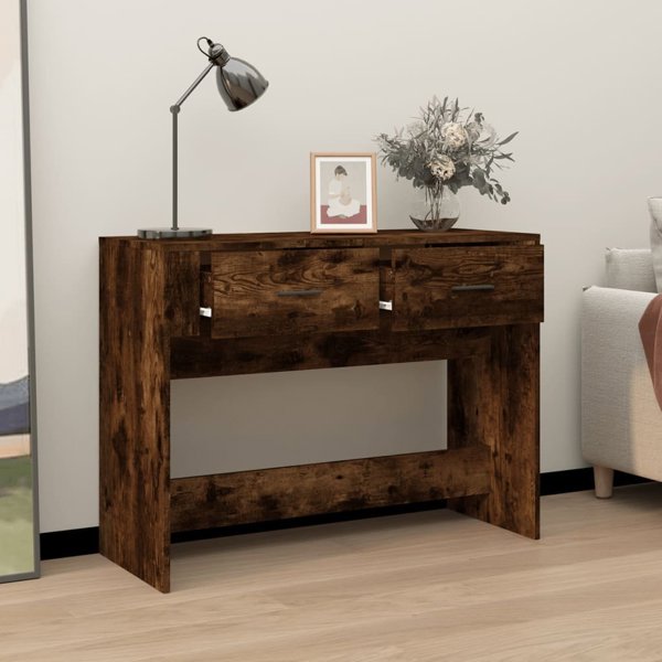 vidaXL Κονσόλα, καπνισμένο δρυς, 100x39x75 cm