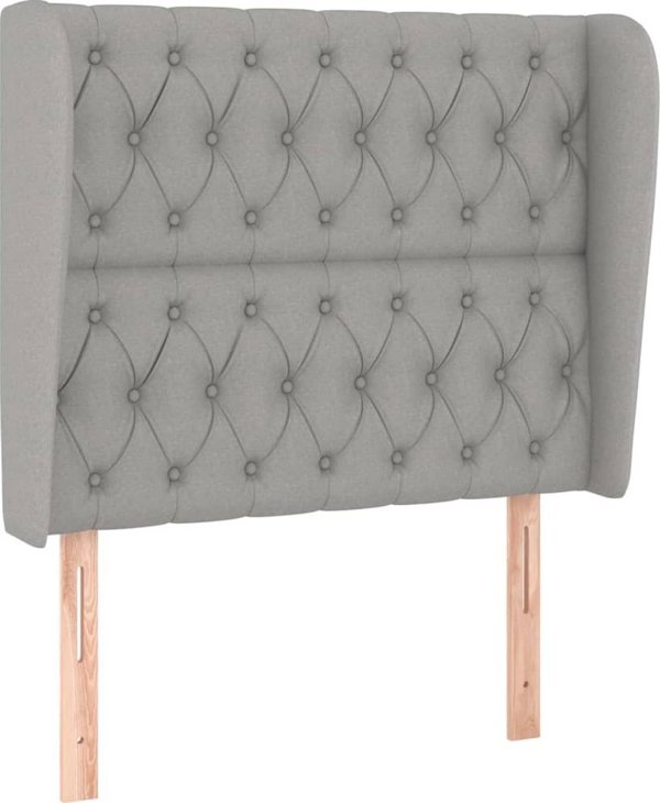 vidaXL Zaglowek uszak, jasnoszary, 103x23x118/128 cm, tkanina