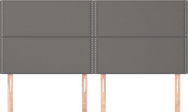 vidaXL Κεφαλάρια κρεβατιού, 4 τεμ., γκρι, 100x5x78/88 εκ., συνθετικό δέρμα