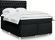 vidaXL Κρεβάτι Continental με Στρώμα, Μαύρο, Υφασμάτινο, 140x190 cm