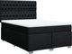 vidaXL Κρεβάτι Continental με Στρώμα, Μαύρο, Υφασμάτινο, 140x190 cm