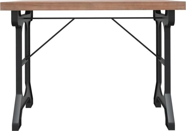 vidaXL Τραπέζι φαγητού, 110x65x82 εκ., μασίφ ξύλο ελάτης και σίδηρος
