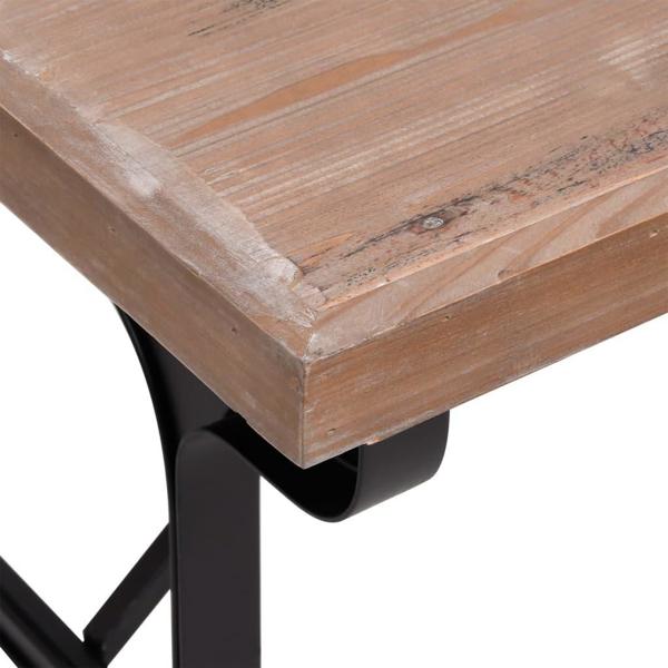 vidaXL Τραπέζι φαγητού, 110x65x82 εκ., μασίφ ξύλο ελάτης και σίδηρος