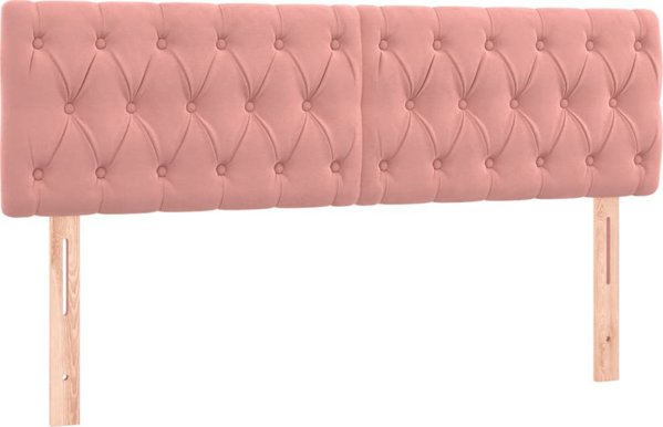 vidaXL Κρεβάτι Continental με Στρώμα, Ροζ, Απαλό Βελούδο, 160x200 εκ.