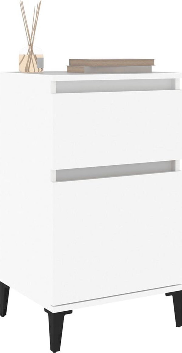 vidaXL Κομοδίνα, 2 τεμ., λευκά, 40x35x70 εκ.