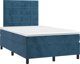 vidaXL Lit kontinental avec matelas et LED, velours bleu 120x200 cm