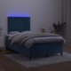 vidaXL Lit kontinental avec matelas et LED, velours bleu 120x200 cm
