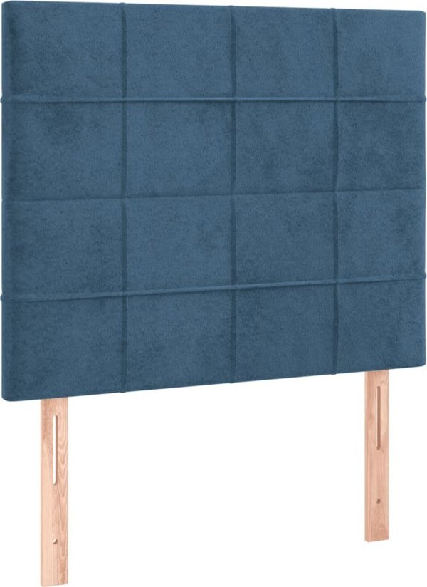 vidaXL Lit kontinental avec matelas et LED, velours bleu 120x200 cm