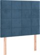 vidaXL Lit kontinental avec matelas et LED, velours bleu 120x200 cm