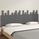 vidaXL Wezglowie lozka, szare, 204x3x80 cm, lite drewno sosnowe