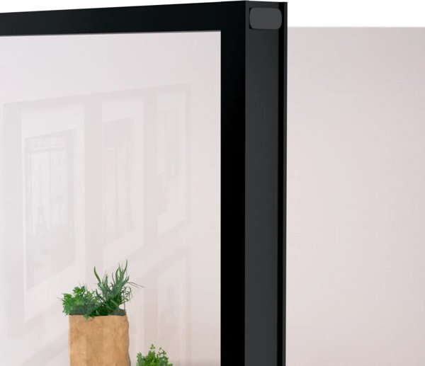 vidaXL εσωτερική πόρτα, μαύρη, 102x201,5 εκ., γυαλί και αλουμίνιο