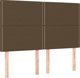 vidaXL Zaglowek do lozka z LED ciemnobrazowy 144x5x118/128 cm tkanina