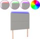 vidaXL Zaglowek do lozka me LED, jasnoszare, 100x5x118/128 cm, tkanina