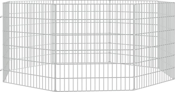 vidaXL Κλουβί για κουνέλια 8 πάνελ, 54x60 cm, γαλβανισμένο σίδηρο