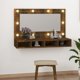 vidaXL Ντουλάπι με καθρέφτη και LED, καπνιστή δρυς, 90x31,5x62 cm