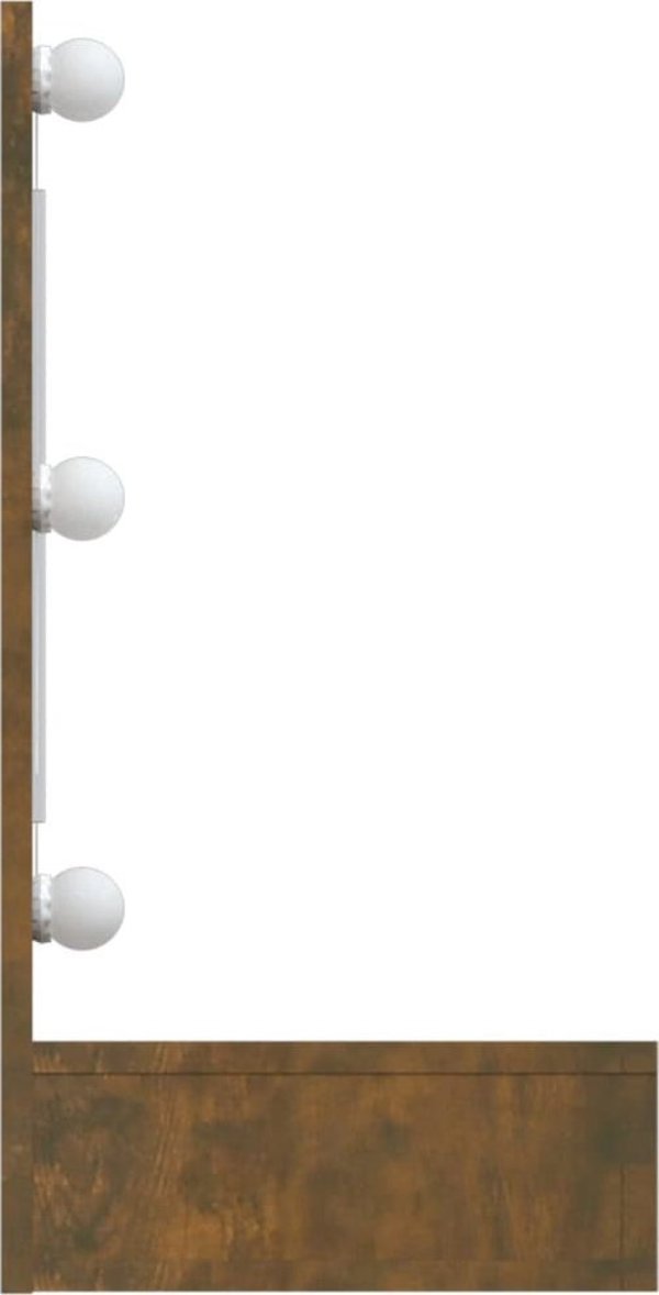 vidaXL Ντουλάπι με καθρέφτη και LED, καπνιστή δρυς, 90x31,5x62 cm